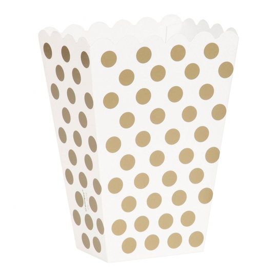 Popcornbägare Guld Prickig - 8-pack