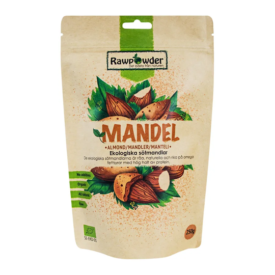 Rawpowder Mandlar, 250g ekologisk