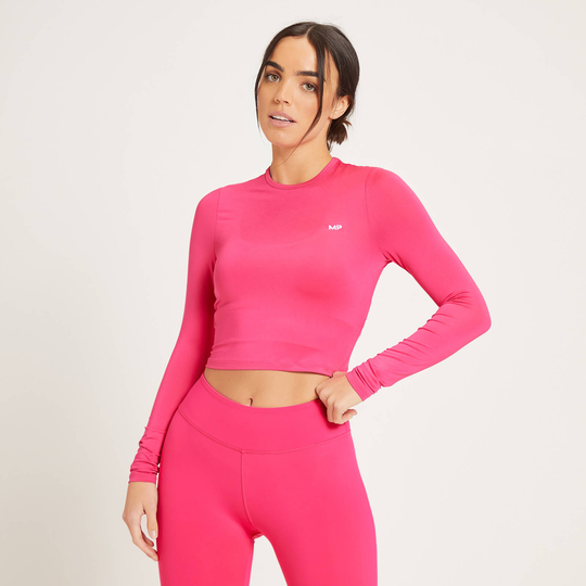 MP Women's Training Dry Tech Long Sleeve Crop Top - Magenta - XS