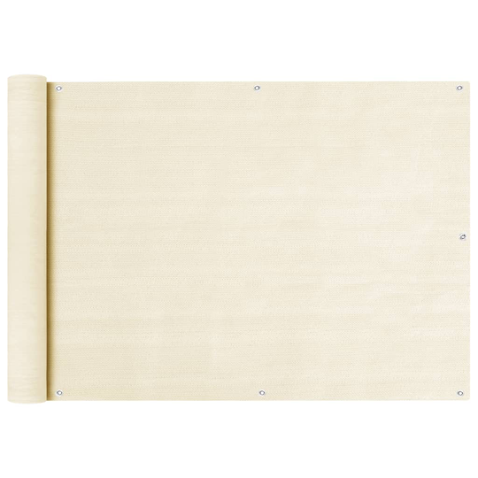 vidaXL Balkongskärm gräddvit 75x400 cm HDPE