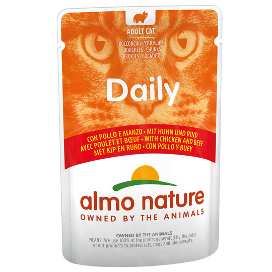 Almo Nature Daily Menu Pouch 6 x 70 g - Kyckling och nötkött