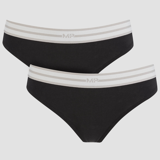 MP Thong för kvinnor - Svart (2-pack) - XXS