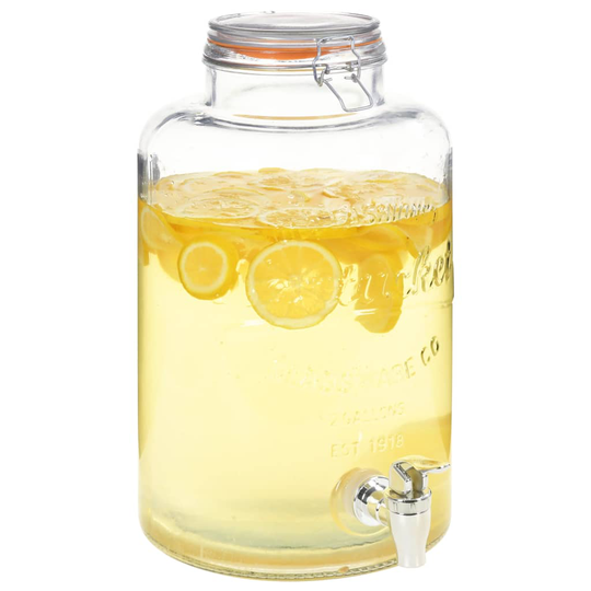 vidaXL Glasbehållare XXL med tappkran transparent 8 L