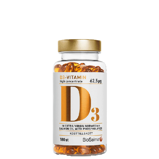 D3-vitamin 62,5μg high concentrate, 180 kapslar