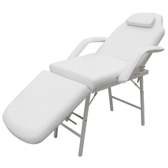 vidaXL Bärbar behandlingsstol konstläder 185x78x76 cm vit