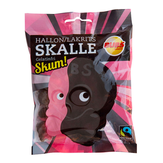 Hallonlakrits Skallar Skum i Påse - 1-pack