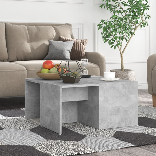 vidaXL Soffbord 4 st betonggrå 33x33x33 cm spånskiva