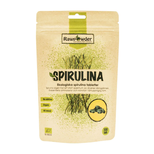 Rawpowder Spirulina, 300 tabletter ekologisk