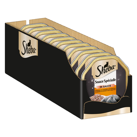 Ekonomipack: 44 x 85 g Sheba portionsform - Frikassé med kalkon & grönsaker