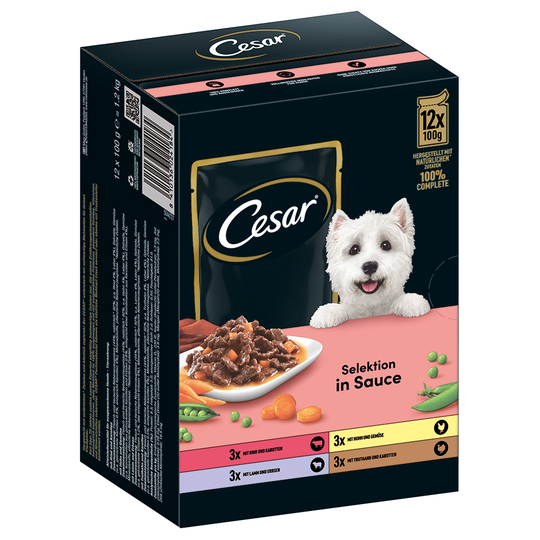 Cesar Selection in Sauce Kött & grönsaker - Ekonomipack: 96 x 100 g