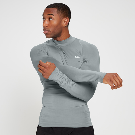 MP Men's Training Base Layer High Neck Long Sleeve Top - Grå - XXS