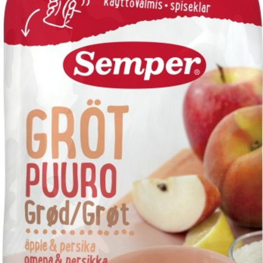 Semper Ätklar Gröt Äpple & Persika 120g