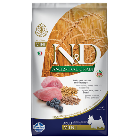 Farmina N&D Low Grain Mini Lamb & Blueberry - 7 kg