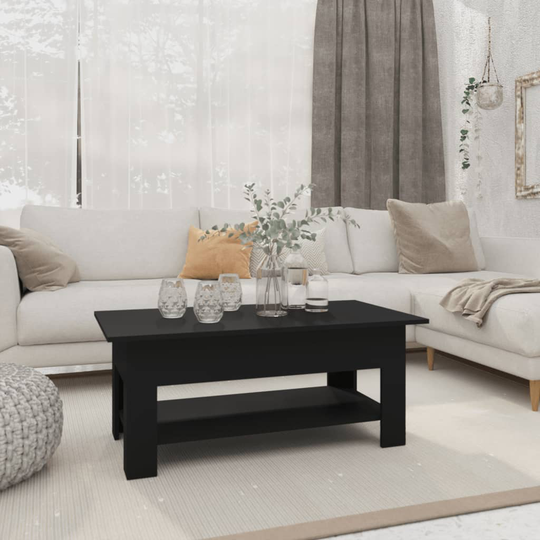 vidaXL Soffbord svart 102x55x42 cm spånskiva