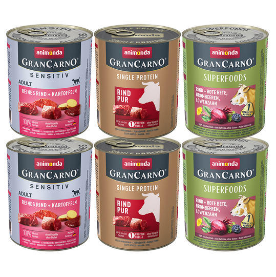 Animonda GranCarno Adult Single Protein Mix 6 x 800 g - Mix nötkött