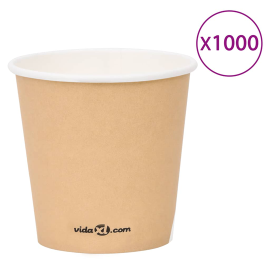 vidaXL Pappersmuggar 120 ml 1000 st brun