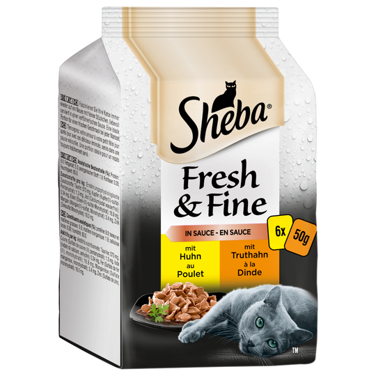 Ekonomipack: Sheba Fresh & Fine 36 x 50 g Kyckling & Kalkon i sås