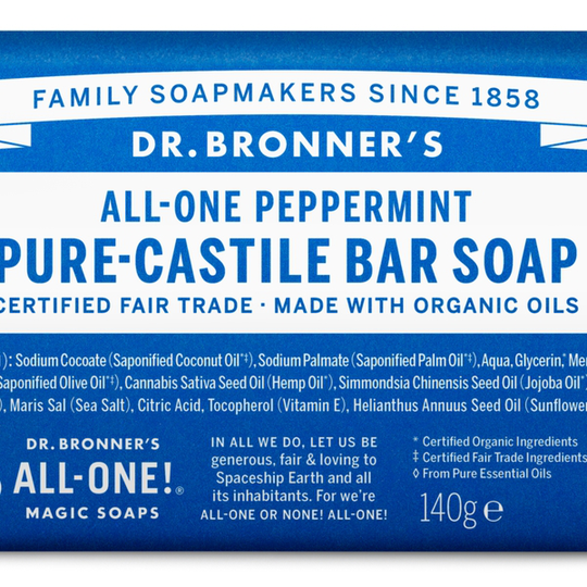 Dr. Bronner’s Magic Soaps Dr. Bronner’s Peppermint Bar Soap 140 g