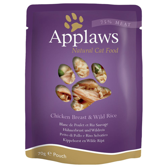 Ekonomipack: Applaws Cat Pouches kattmat 48 x 70 g - Kyckling & vildris