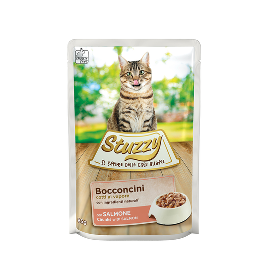 Ekonomipack: 24 x 100 g Stuzzy Cat i portionspåse - Lax
