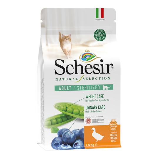 Schesir Natural Selection Adult Sterilized med anka - Ekonomipack: 2 x 1,4 kg