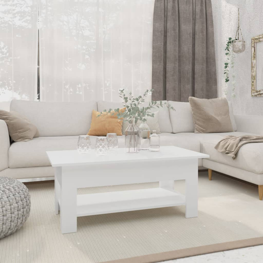 vidaXL Soffbord vit 102x55x42 cm spånskiva