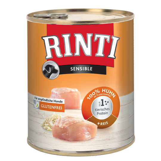Ekonomipack: RINTI Sensible 24 x 800 g - Kyckling & ris