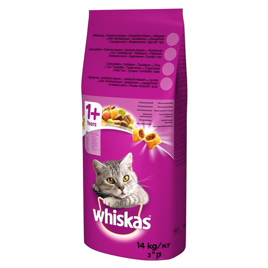 Whiskas 1+ Kyckling - Ekonomipack: 2 x 14 kg