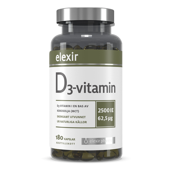 Elexir Pharma Elexir D3-vitamin 2500 IE 180 kapslar