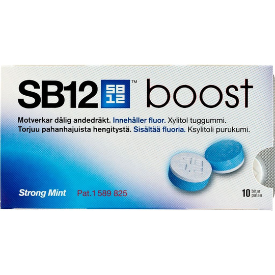 SB12 Tuggummi mot dålig andedräkt, strong mint 10 st