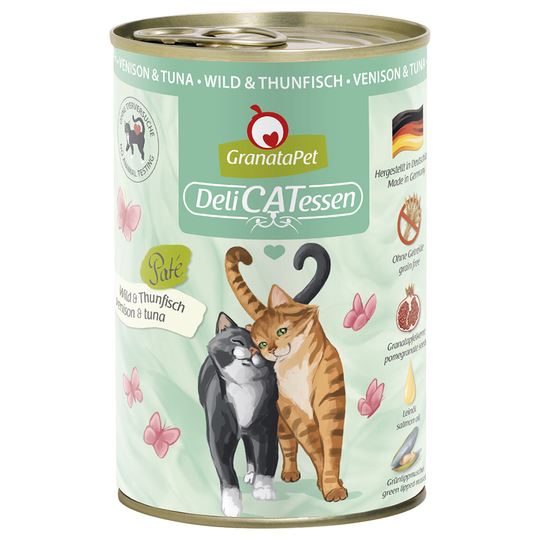 Ekonomipack: GranataPet DeliCatessen 12 x 400 g - Vilt & tonfisk
