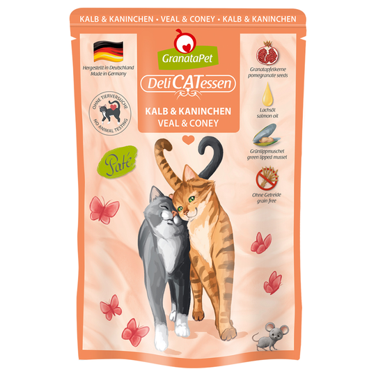 GranataPet DeliCatessen Pouch 12 x 85 g - Kalv & kanin