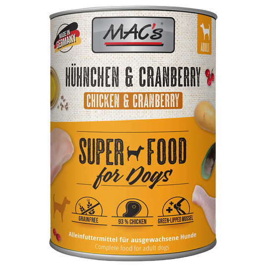 Ekonomipack: MAC's Adult 24 x 800 g - Kyckling & tranbär