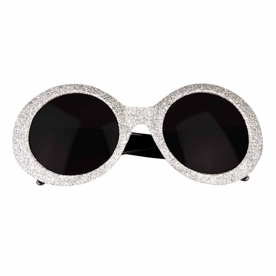 Glasögon, runda glitter-Silver