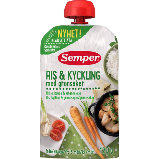 Semper Ris, kyckling & grönsaker 6 mån 120 g