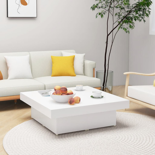 vidaXL Soffbord vit 90x90x28 cm spånskiva