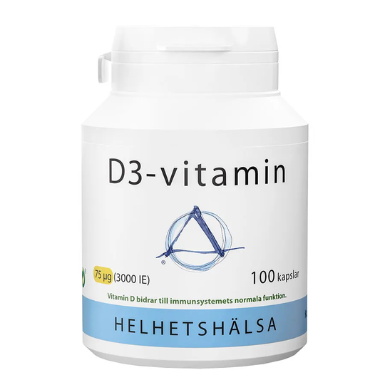Helhetshälsa D3-vitamin 3000IE, 100 kapslar