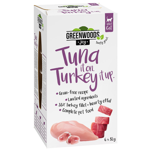 Ekonomipack: Greenwoods Joy 24 x 85 g - Kalkonfilé med tonfisk