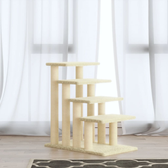 vidaXL Klösträd med klöspelare i sisal gräddvit 63 cm