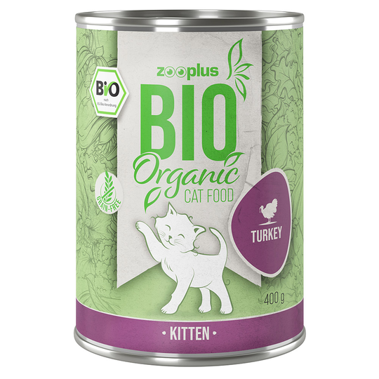 zooplus Bio Kitten Kalkon med morötter 6 x 400 g