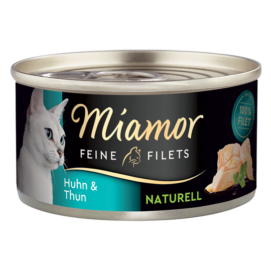 Ekonomipack: Miamor Fine Filets Naturelle 24 x 80 g - Kyckling & tonfisk