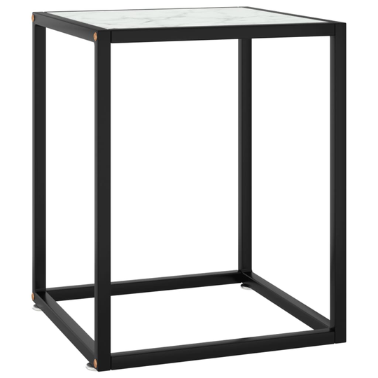 vidaXL Soffbord med vitt marmorglas 40x40x50 cm