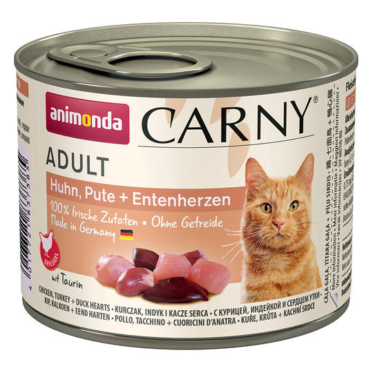 Animonda Carny Adult 12 x 200 g Kyckling, kalkon & ankhjärtan