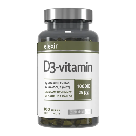 Elexir Pharma D3 Vitamin 1000IE, 100 kapslar