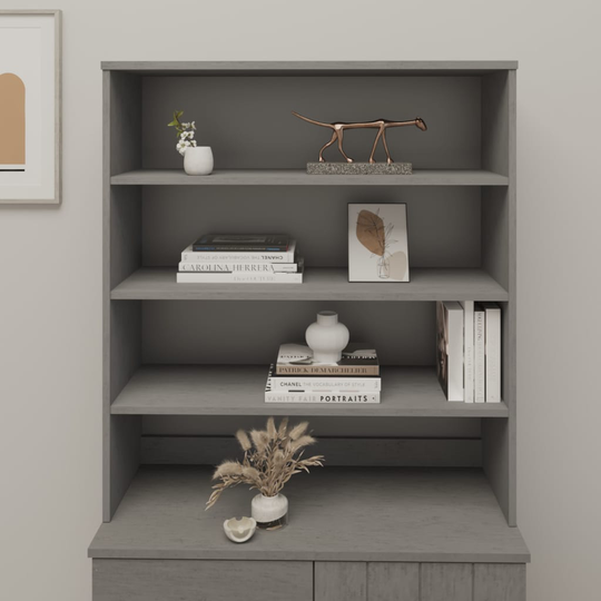 vidaXL Överdel till skåp ljusgrå 90x30x100 cm massiv furu