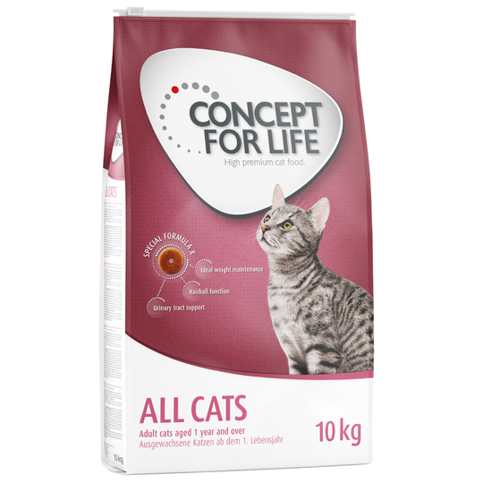 Concept for Life All Cats - förbättrad formel! - 10 kg + 2 kg på köpet!