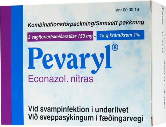 Pevaryl® Vagitorium och kräm 150mg+1% Blister, 3vagitorier + Tub, 15gram kräm