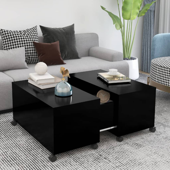vidaXL Soffbord svart 75x75x38 cm spånskiva