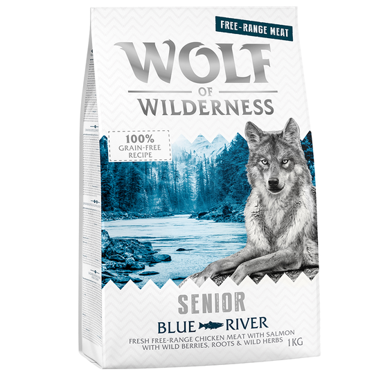 Wolf of Wilderness Senior Blue River - Free Range Chicken & Salmon - 5 x 1 kg