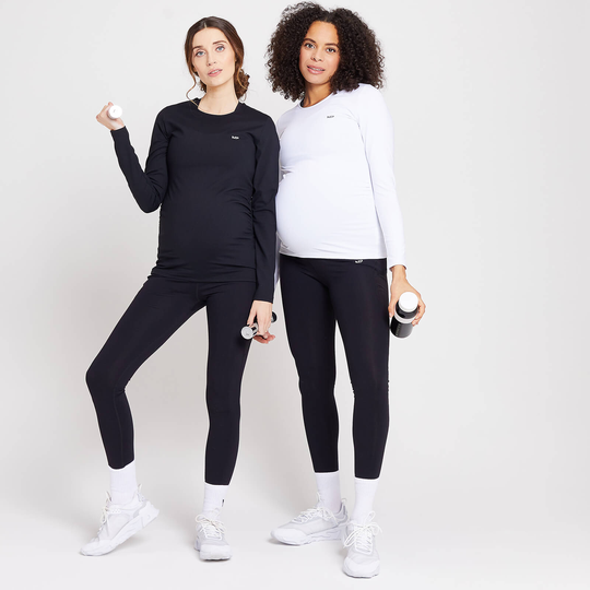 MP Women's Power Maternity Long Sleeve Top Multipack - Svart/vit - XS